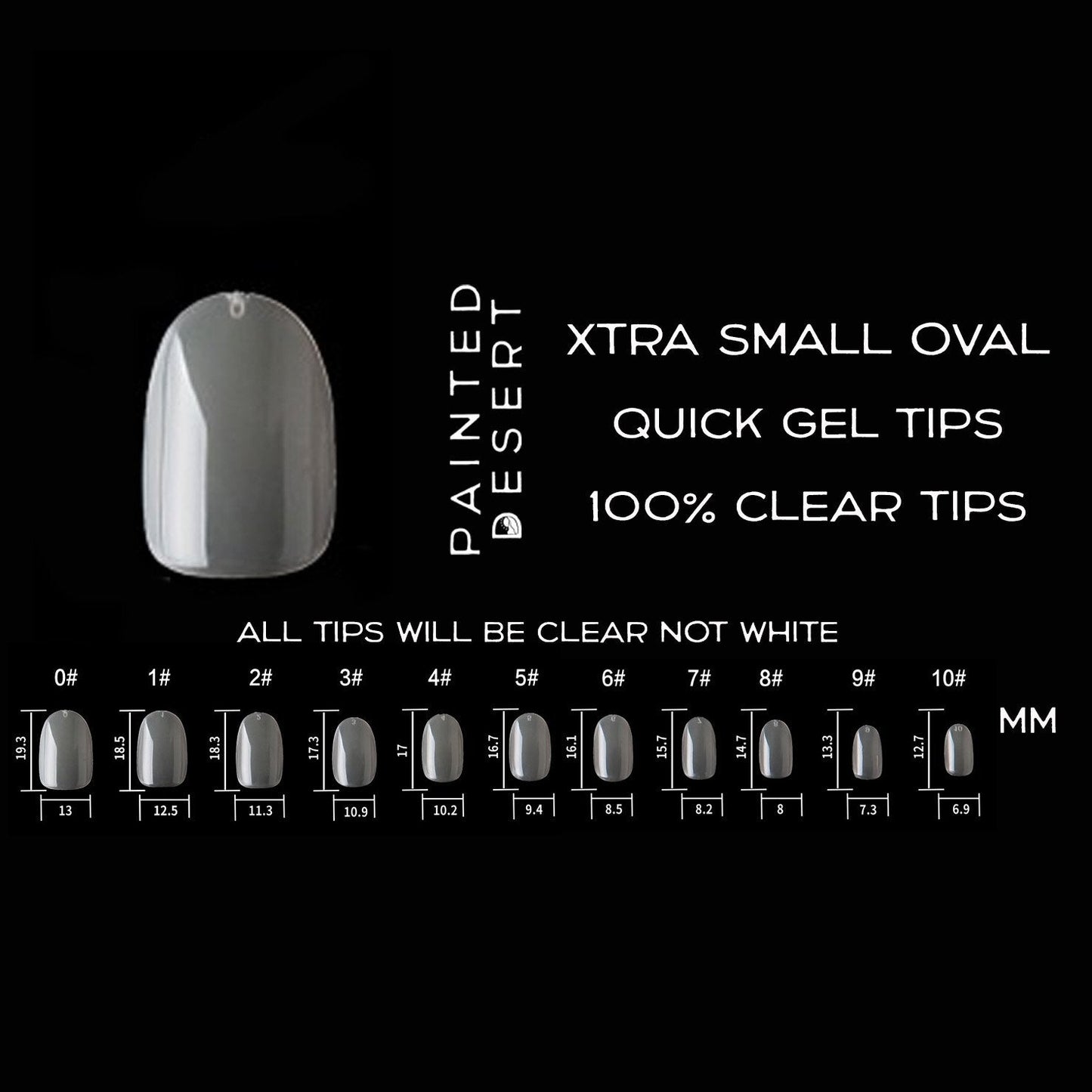 Single Sizes Xtra Small Oval Quick Gel Tips